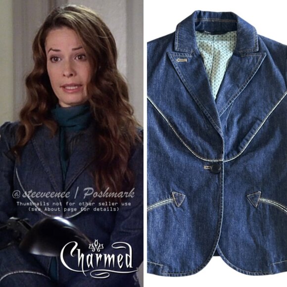 Vintage Y2K Marc Jacobs Denim Blazer Jacket ASO Piper Halliwell - Picture 1 of 8